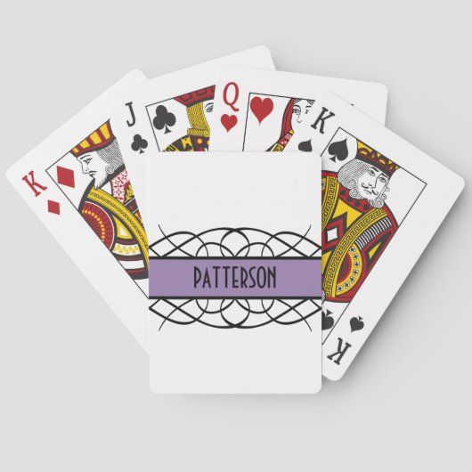 Paarse deco Vlurierige speelkaarten (Achterkant)