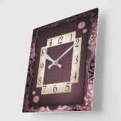 Paarse decoratief vierkante klok (Hoek)