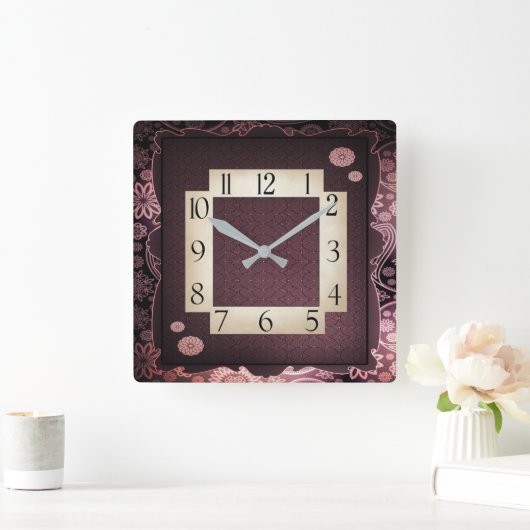 Paarse decoratief vierkante klok (Huis)