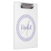 Paarse decoratieve cirkel monogram klembord (Rechts)