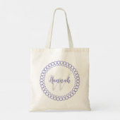 Paarse Decoratieve Cirkel Personaliseer Monogram T Tote Bag (Achterkant)