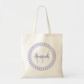 Paarse Decoratieve Cirkel Personaliseer Monogram T Tote Bag (Voorkant)