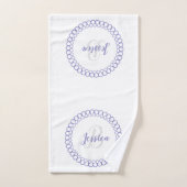 Paarse decoratieve cirkelvormige monogram handdoek (Handdoek)