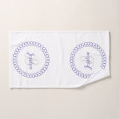 Paarse decoratieve cirkelvormige monogram handdoek (Handdoek)