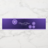 Paarse decoratieve flacon water Etiket (Enkel label)