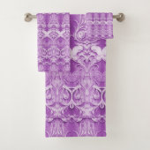 Paarse decoratieve handdoekset bad handdoek (Insitu)
