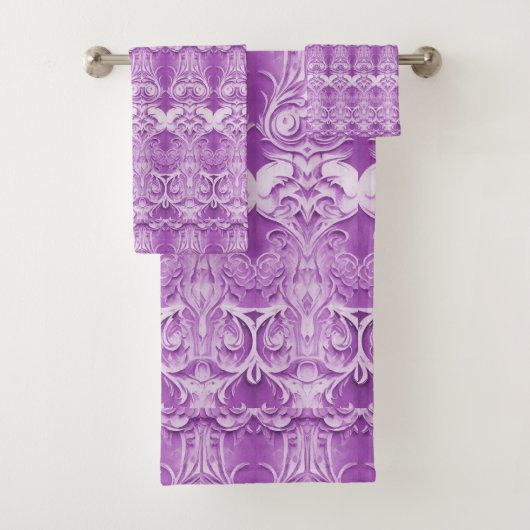 Paarse decoratieve handdoekset bad handdoek (Insitu)