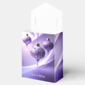Paarse decoratieve kerstbal feestgeschenkdoos bedankdoosjes (Geopend)