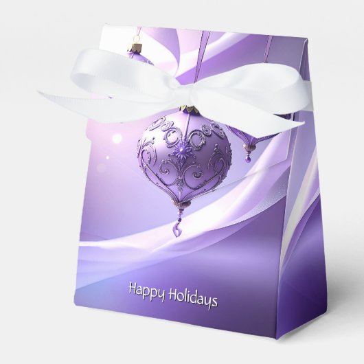 Paarse decoratieve kerstbal feestgeschenkdoos bedankdoosjes (Voorkant Zijde)