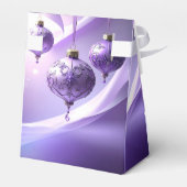Paarse decoratieve kerstbal feestgeschenkdoos bedankdoosjes (Achterkant)