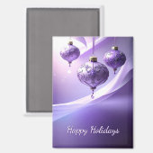 Paarse decoratieve kerstbal vakantiemagneet magneet (Voorkant / Achterkant)