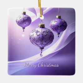 Paarse decoratieve kerstbal vakantieornament keramisch ornament