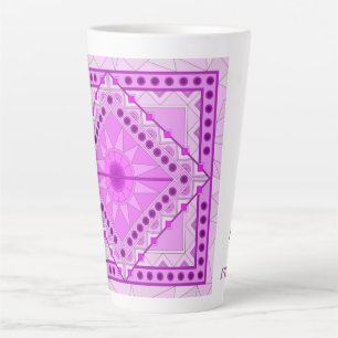 PAARSE DECORATIEVE KUNSTBEEKER  LATTE MOK