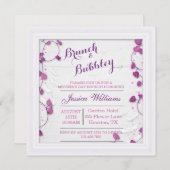 Paarse decoratieve Moederdag brunch & bubble Kaart (Voorkant / Achterkant)