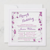 Paarse decoratieve Moederdag brunch & bubble Kaart (Voorkant)
