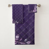 Paarse decoratieve patroondoekset bad handdoek (Insitu)