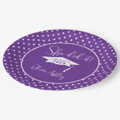 Paarse deed ze het Afstuderen Papieren Bordje (Gekanteld)