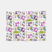 Paarse Deer Persoonlijke Meisjes Fleece Deken (Voorkant (Horizontaal))