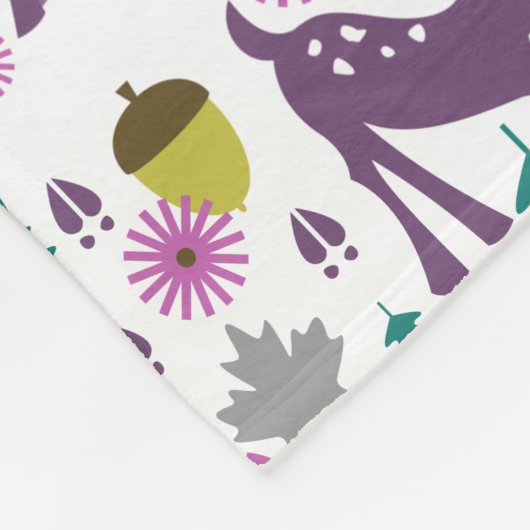 Paarse Deer Persoonlijke Meisjes Fleece Deken (Hoek)