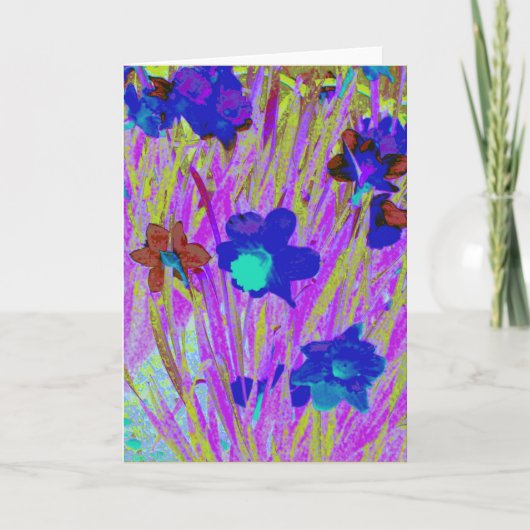 "Paarse deffodils" blanco Wenskaart Kaart (Voorkant)