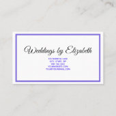 Paarse deklaag zwenkmonogram visitekaartje (Achterkant)