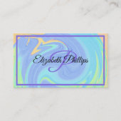 Paarse deklaag zwenkmonogram visitekaartje (Voorkant)