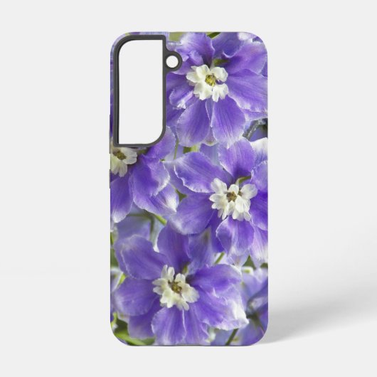 Paarse delfinebloemen samsung galaxy hoesje (Achterkant)