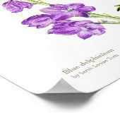 Paarse delfinium botanische fijne kunst poster afd (Hoek)