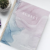 Paarse Delicate Abstracte Print Naam met Jaar Planner