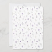 Paarse delicate bloemenkrans zomerbruiloft kaart (Achterkant)