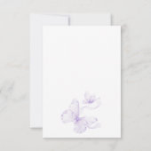 Paarse delicate vlinder Baby shower Bedankkaart (Achterkant)