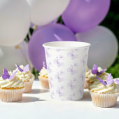 Paarse delicate vlinder Baby shower Papieren Bekers
