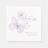 Paarse delicate vlinder Baby shower Servet (Voorkant)