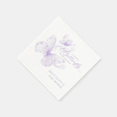 Paarse delicate vlinder Baby shower Servet (Hoek)
