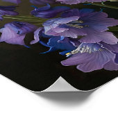 Paarse Delphinium Bloemen Art Print Poster (Hoek)