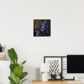 Paarse Delphinium Bloemen Art Print Poster (Thuiskantoor)