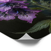 Paarse Delphinium Bloemen Art Print Poster (Hoek)