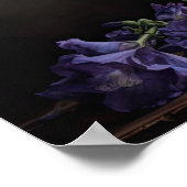 Paarse Delphinium Bloemen Art Print Poster (Hoek)