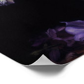 Paarse Delphinium Bloemen Art Print Poster (Hoek)