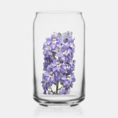 Paarse Delphinium Bloesems Bloemen Blikvorm Glas (Voorkant)