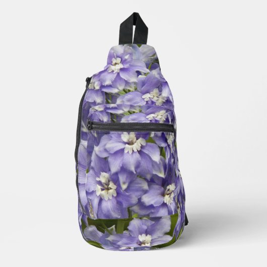 Paarse Delphinium Blooms Floral Sling Bag (Voorkant)