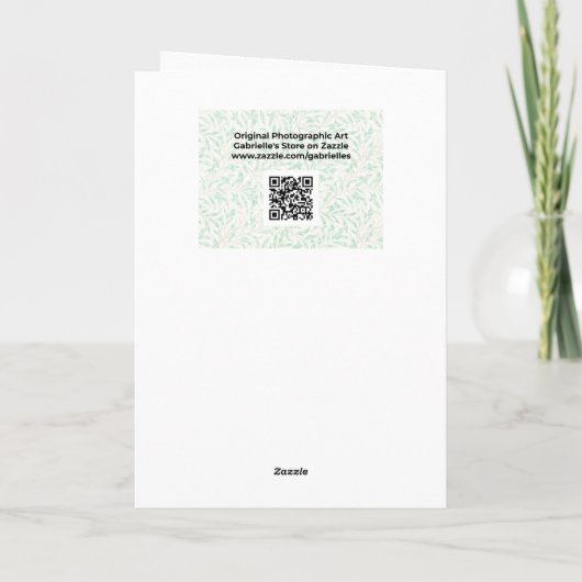 Paarse Delphinium Flower Art Verjaardag Kaart (Achterkant)