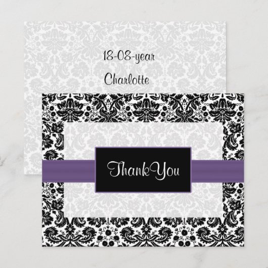 paarse demask Dank jullie Kaarten (Voorkant / Achterkant)