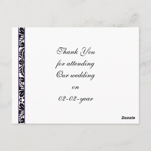 paarse demask Dank jullie Kaarten (Achterkant)