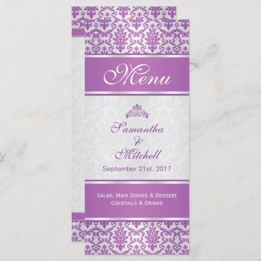 Paarse demask op zilvermenu menu (Voorkant / Achterkant)