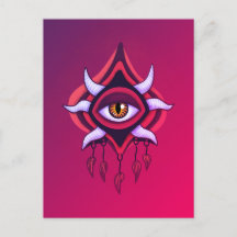 Paarse Demon Eye - Gotische occulte kunst