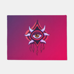 Paarse Demon Eye - Gotische occulte kunst Deurmat
