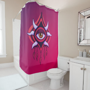 Paarse Demon Eye - Gotische occulte kunst Douchegordijn