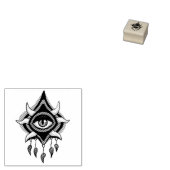 Paarse Demon Eye - Gotische occulte kunst Rubberstempel (Gestempeld)