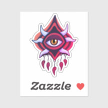 Paarse Demon Eye - Gotische occulte kunst